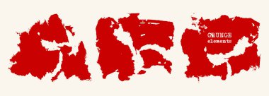 Vektör kırmızı beyaz boya, mürekkep fırça darbesi.