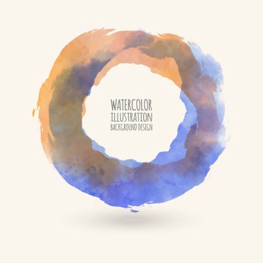 Suluboya daire doku. Mürekkep yuvarlak kontur