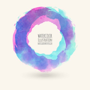 Suluboya daire doku. Mürekkep yuvarlak kontur