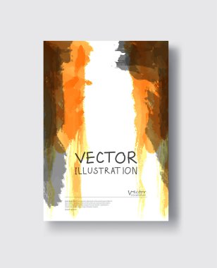 Zarif broşür şablonu tasarım mürekkep fırça öğesi