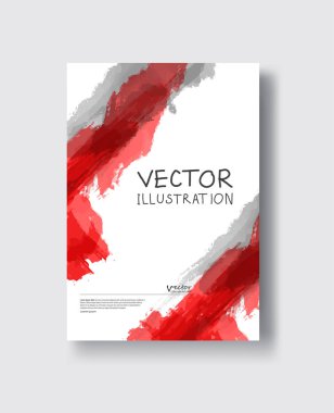 Zarif broşür şablonu tasarım mürekkep fırça öğesi