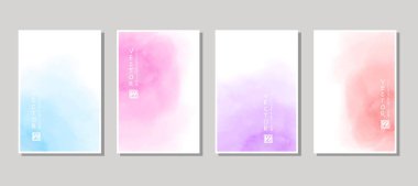 Vektör afiş soyut şekiller collection beyaz arka plan üzerinde izole boyar. El renk boya fırça darbeleri seti çekilmiş. Suluboya öğeleri.