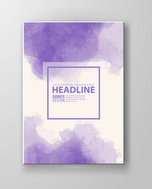 Suluboya mor renk tasarım afiş. Vektör çizim