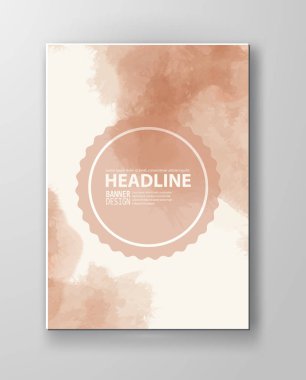 Suluboya şeftali rengi tasarım afiş. Vektör çizim