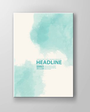 Suluboya deniz renk tasarım afiş. Vektör çizim