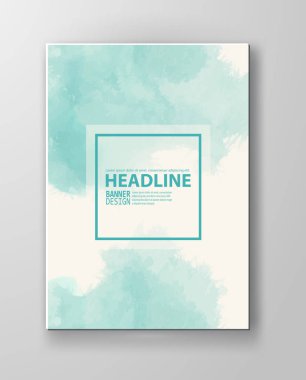 Suluboya deniz renk tasarım afiş. Vektör çizim