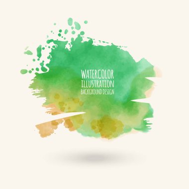 Vektör renk yeşil fırça darbeleri. Suluboya Grunge elemanları izole. Duman Fırçalar tasarımınız için. Serbest el. Mürekkep sıçrama. Akrilik damgası. Vektör çizim