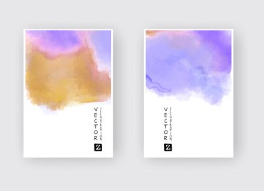 Sulu boya renk tasarım afiş ayarlayın. Vektör çizim