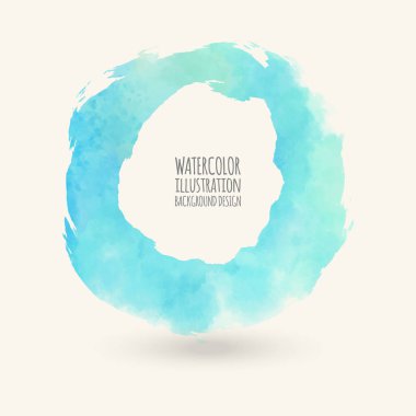 Suluboya daire doku. Beyaz arka plan üzerinde yuvarlak kontur mürekkep. Basit tarzı. Grunge daire lekeleri vektör çizim.