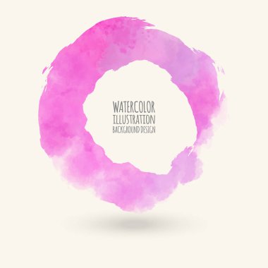 Suluboya daire doku. Beyaz arka plan üzerinde yuvarlak kontur mürekkep. Basit tarzı. Grunge daire lekeleri vektör çizim.