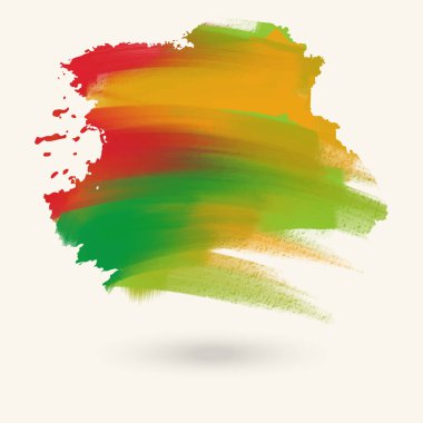 Vektör yeşil kırmızı turuncu sarı sonbahar fırça darbeleri. Suluboya Grunge elemanları izole. Duman Fırçalar tasarımınız için. Serbest el. Mürekkep sıçrama. Akrilik damgası. Vektör çizim