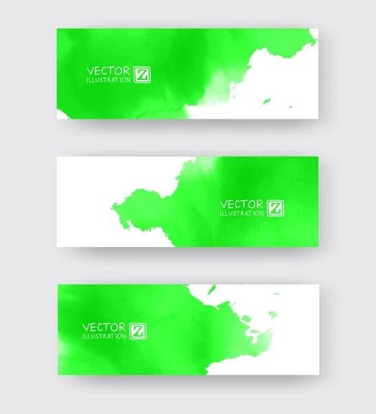 Banners Com Elemento Tinta Cor Abstrato Lavar Elemento Pintura Estilo — Vetor de Stock