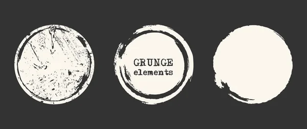 Formas Círculo Grunge Conjunto Abstracto Ilustración Vectorial — Archivo Imágenes Vectoriales