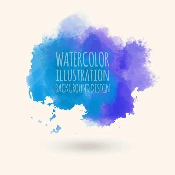 青い水彩手描きの Web テキスト デザイン 白い背景で隔離 抽象的な壁紙のテクスチャの図要素冷たい海色ブラシ ペイント紙 ラベルします ベクトル洗浄スポット — ストックベクタ