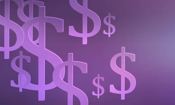 Fond vectoriel dégradé de couleur avec des signes de dollars . — Image vectorielle