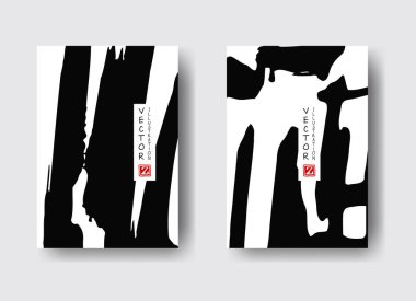 Soyut renkli öğeleri ile cool vektör parlak poster seti.