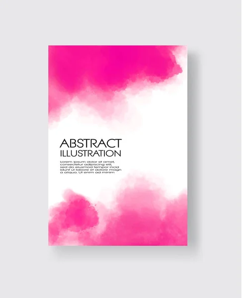 Bright pink textures, abstract hand painted watercolor banner. — Stock Vector