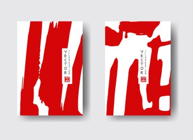 Soyut renkli öğeleri ile cool vektör parlak poster seti.