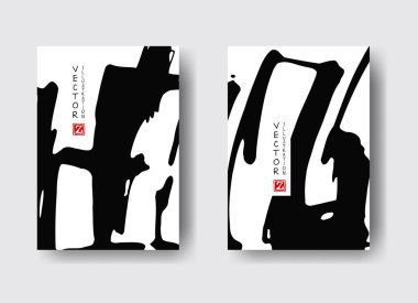 Soyut renkli öğeleri ile cool vektör parlak poster seti.