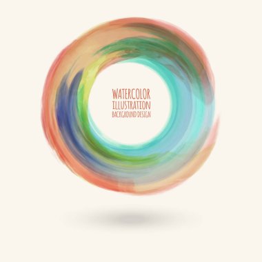 Suluboya daire dokusu. Vektör daire elemanları. Soyut illüstrasyon.