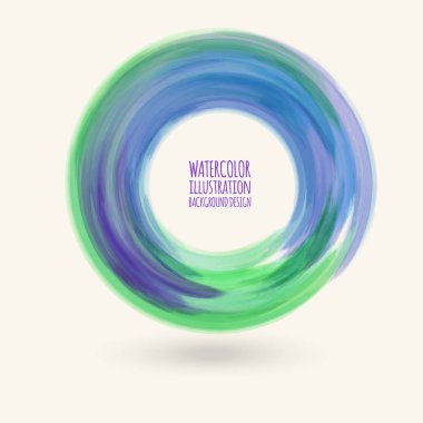 Suluboya daire dokusu. Vektör daire elemanları. Soyut illüstrasyon.