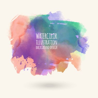 Beyaz arka plan üzerinde soyut suluboya leke. vektör illüstrasyon.