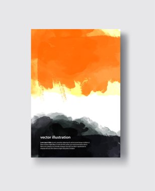 Zarif broşür şablonu tasarım mürekkep fırça öğesi