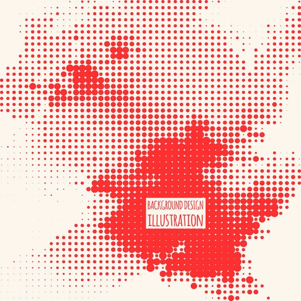 ハーフトーンイラスト。赤い色のブラチュア。抽象ベクトルイラストレーション. — ストックベクタ