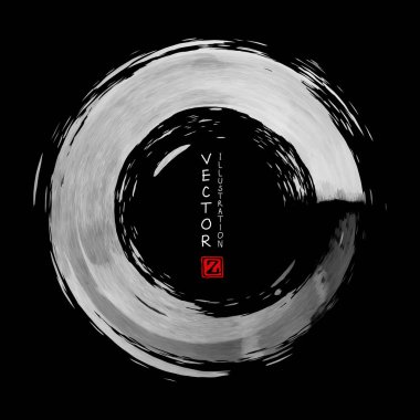 vektör beyaz mürekkep yuvarlak vuruş. Soyut vektör illüstrasyon. eps 10