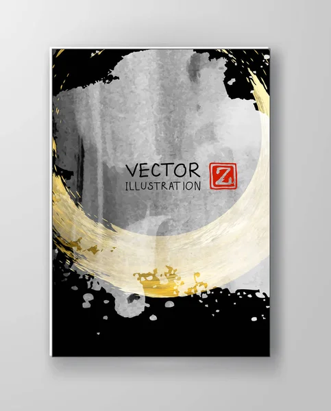 Vector preto branco e ouro modelos de design — Vetor de Stock