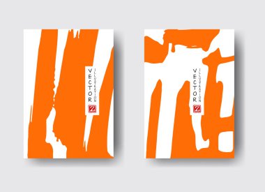 Soyut renkli öğeleri ile cool vektör parlak poster seti.