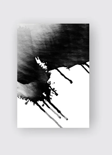 Pennellata inchiostro nero su sfondo bianco. Stile giapponese. — Vettoriale Stock