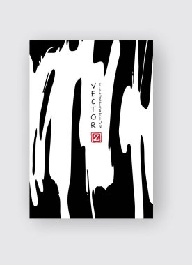 Beyaz arka planda siyah mürekkep fırçası darbesi. Japon tarzı.