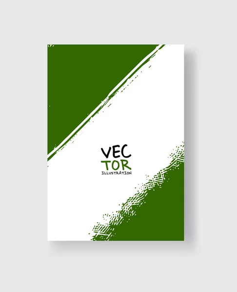 Pincelada Tinta Verde Sobre Fondo Blanco Estilo Minimalista Ilustración Vectorial — Vector de stock