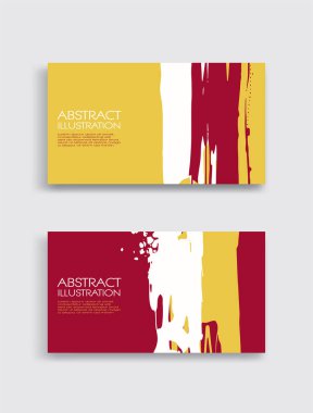 Beyaz arka planda kırmızı, beyaz, sarı, fırça darbesi. Japon tarzı. Grunge lekelerinin vektör illüstrasyonu