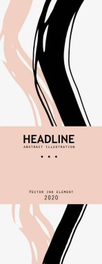 Beyaz arka planda siyah mürekkep fırçası darbesi. Japon tarzı. Grunge lekelerinin vektör illüstrasyonu
