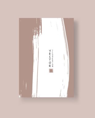 Grunge efektli soyut mürekkep fırçası afişleri. Vektör illüstrasyonu