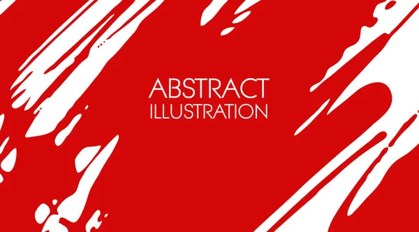 Cool Vector Heldere Poster Met Rode Abstracte Inkt Kleur Elementen — Stockvector