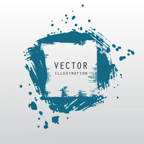 Salpicaduras Vectores Manchas Pintura Tinta Azul Diferentes Formas Gotas Aisladas — Vector de stock