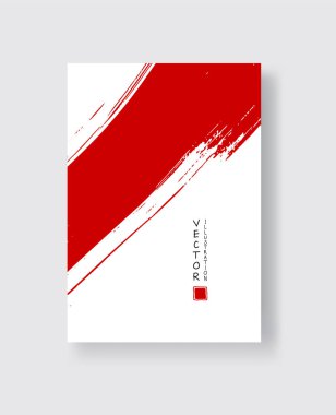 Grunge efektli soyut mürekkep fırçası afişleri. Vektör illüstrasyonu