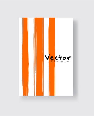 Grunge efektli soyut mürekkep fırçası afişleri. Vektör illüstrasyonu