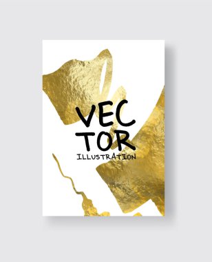 Broşürler, Uçanlar, Mobil Teknolojiler, Uygulamalar, Çevrimiçi Hizmetler, Typographic Amblemleri, Logo, Afişler ve Bilgiler için Vector White ve Gold Design Şablonları. Altın Soyut Modern Arkaplan.