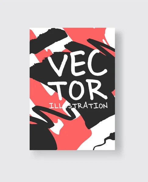 Tarjetas Artísticas Creativas Universales Texturas Dibujadas Mano Diseño Póster Tarjeta — Vector de stock