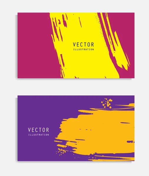 Pancartas Pincel Tinta Abstracta Con Efecto Grunge Estilo Japonés Ilustración — Vector de stock