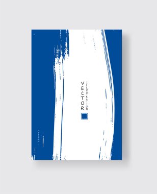 Grunge efektli soyut mürekkep fırçası afişleri. Vektör illüstrasyonu