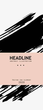 Beyaz arka planda siyah mürekkep fırçası darbesi. Japon tarzı. Grunge lekelerinin vektör illüstrasyonu