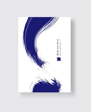 Grunge efektli soyut mürekkep fırçası afişleri. Vektör illüstrasyonu