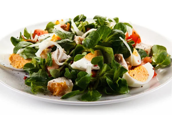 Salad Grilled Chicken Boiled Eggs — Stock Photo, Image