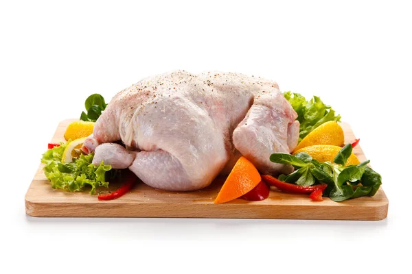 Fresh Raw Chicken White Background — Stock Photo, Image