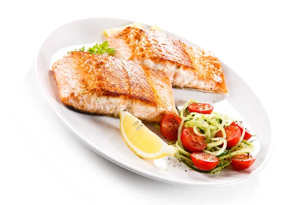 Salmone Alla Griglia Verdure — Foto Stock